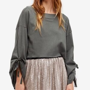 Free People oversized slouchy tie sleeve 'Holala' Sweatshirt size large